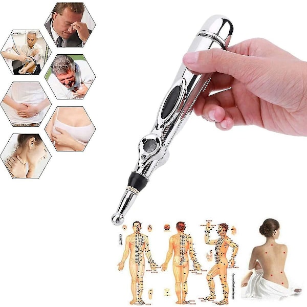 Acupuncture Pen 3-in-1 Electronic Acupuncture Pen For Pain Relief, Powerful Meridian Energy Pulse Massage Pen, Includes Massaging Gel