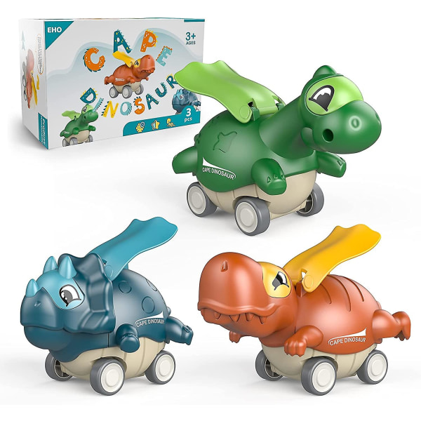 Dinosaurieleksaker för pojkar för 1-4 år, Push Toy-bilar för pojkar, Toddler för 2-4 år, Pull Back-bil för barn, Söta Dinosauriebilleksaker för pojkar