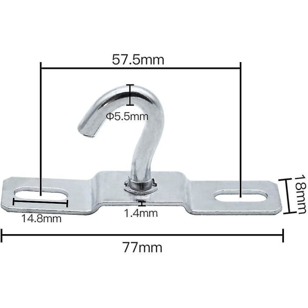 3 stk. loftskrog baseplade lysekrone krog skrue montering heavy duty jern zinkbelagt vedhæng (68mm)