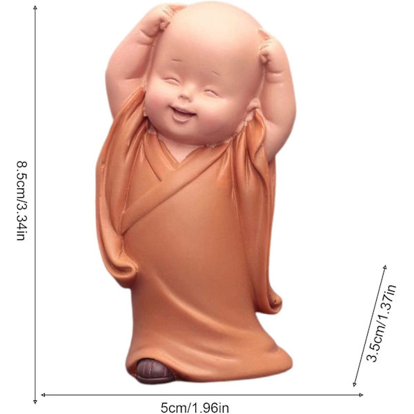 Liten munkdocka, Buddha-staty för barn - Söta Buddha-munkstatyer i harts, mittpunkt