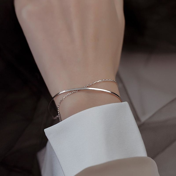 Kedjearmband Damarmband Pulseras Mujer Sterling Silver Smycken Armband Armband Dam Bijoux Femme