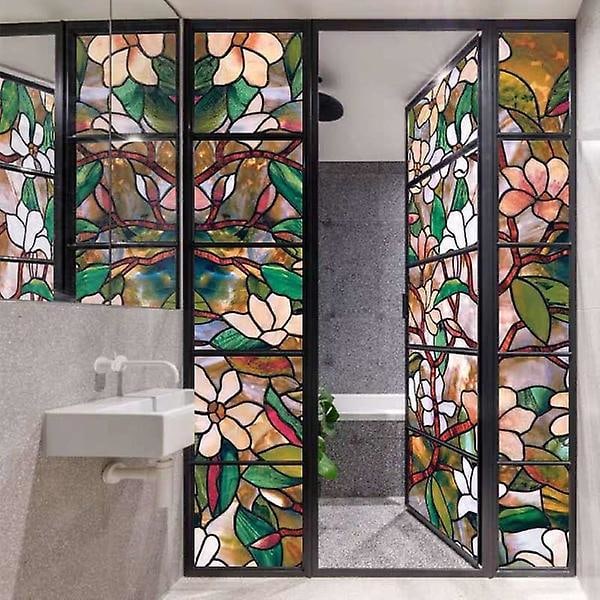 PVC Magnolia statisk glasdekal (45*200cm), limfri fönsterfilm