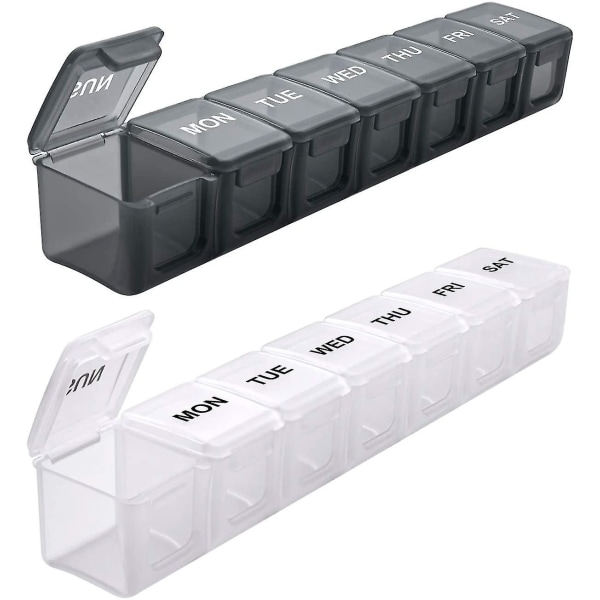 Extra Large Weekly Pill Organizer 2 Pcs, Daily Pill Cases For Pills