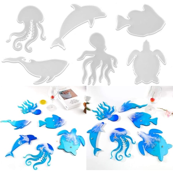 Diy Turtle Crystal Drop Glue Mould 6 Pieces Resin Mould