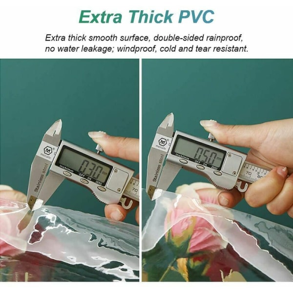 Industriell genomskinlig presenning med genomföringar, vattentät PVC- cover (0,3 mm, 1 ¼ 1 m)