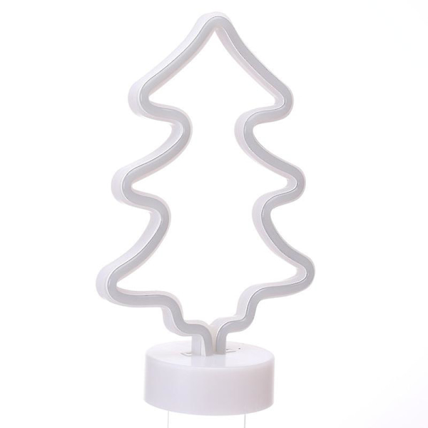 1 st LED julgran nattlampa - neon skyltlampa med bas, batteri eller USB-driven ljusdekoration för fest, vardagsrum, sovrum