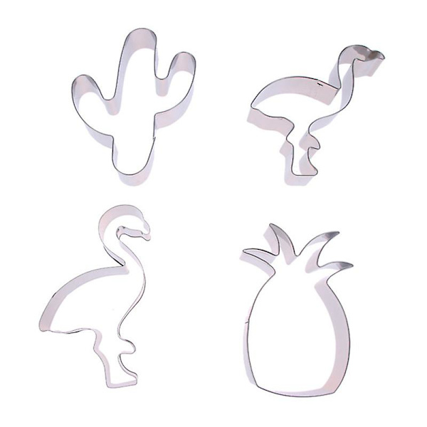 5-osainen Flamingo-evästeleikkurisetti, evästeleivontamuotti, leivontatyökalu
