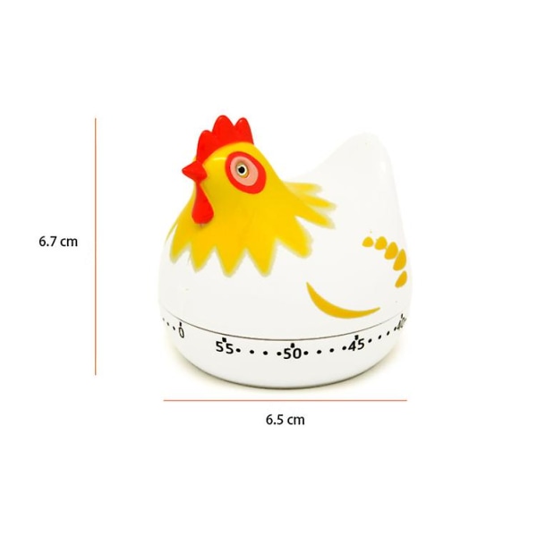 Kyllingformet kjøkkentimer, nedtellingstidtaker for matlaging (hvit)