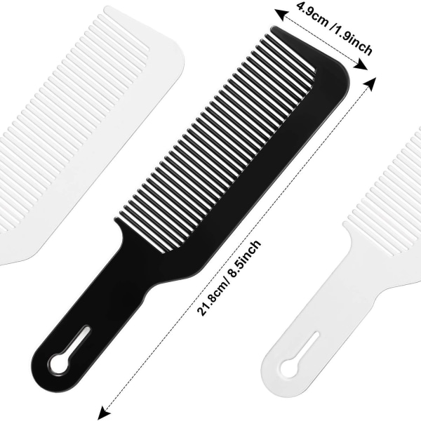 6 kappaletta Clipper-kampoja, Flat Top -kampoja partureille Clipper-leikkauksiin ja Flattopseihin (musta, valkoinen)