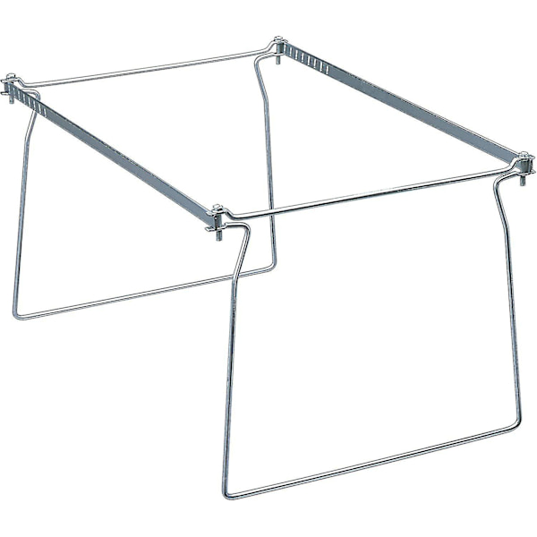 Hängande filmapphängare i stål, brevstorlek, grå, justerbar längd 23\" till 27\", 2-pack (64872)