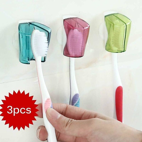 3-pak sugekop tandbørsteholder til hjemme- eller hotelrejser