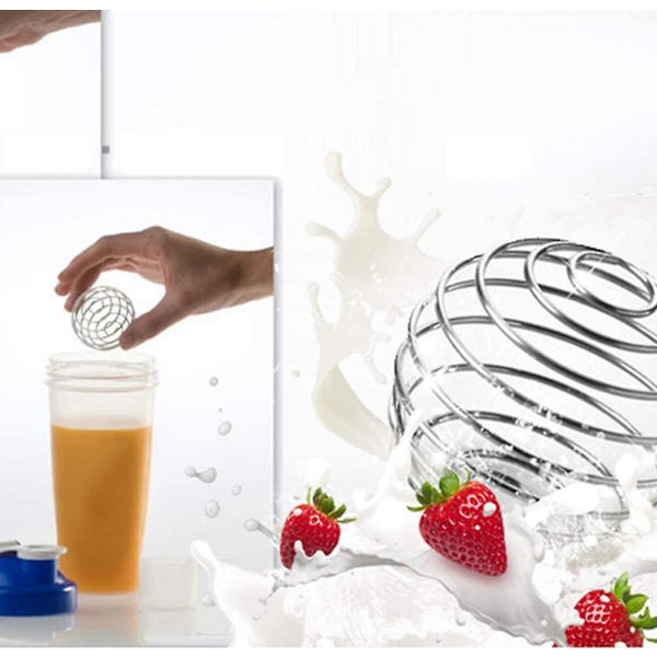 6 stk. Visp Ball Milkshake Protein Shaker Ball Milkshake Protein Blender Rustfritt Stål Wire Mixer Blanding Ball for Shaker Drikkeflaske Kopp og