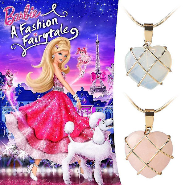 Barbiestyle Hjärtformad Halsband för Kvinnor Enkelt Super Sött Flickhalsband Present(B）