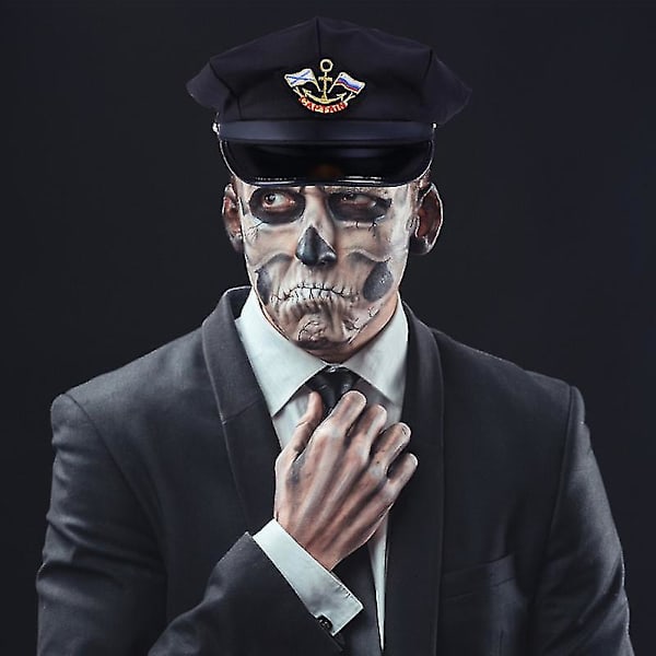 Justerbar Kostume Sømand Blå Hat Kaptajn Halloween Cosplay Dekoration