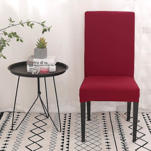 6 stycken elastiska moderna stolsöverdrag - Inbyggt skyddande överdrag som passar till familj, bröllop, bankett, fest, mjukt och slätt elastiskt stolsöverdrag (allmän storlek