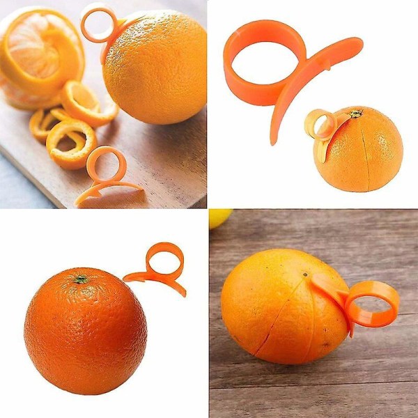 5 kpl Citrus Zester Peeler, Appelsiinin kuorinta Sitrushedelmänpoistoaine Muovileikkuri Easy Fruit Cutter Hedelmänavaaja Keittiölaite appelsiinille (appelsiini), Fontaineb