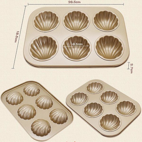 Nonstick 6-håls skalform i choklad (stil 2)