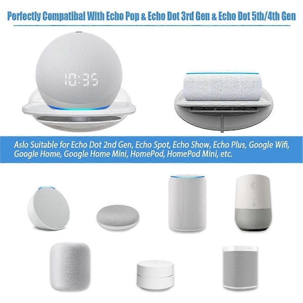 Väggfäste för , Dot, Home & Nest WiFi, med kabelförvaring, högtalarstativ