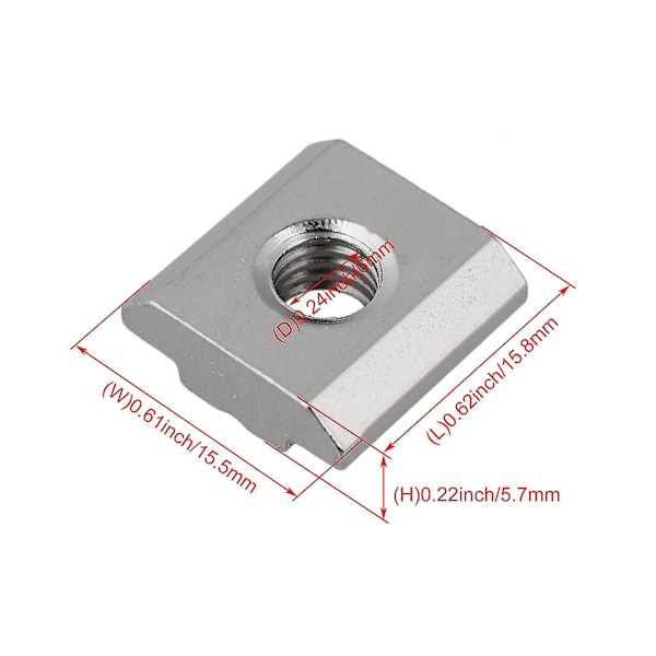 60 st M6 Glidande T-mutter för 30-serien Aluminiumprofiler