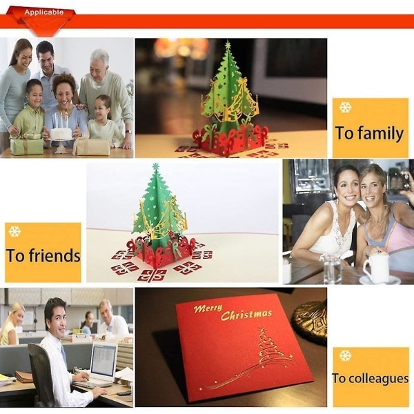 3D-joulukortit, pop-up-joulukortti, kirjekuorilla varustetut joulutervehdyskortit, paras lahja jouluksi, joululahjakortti (joulukuusi)