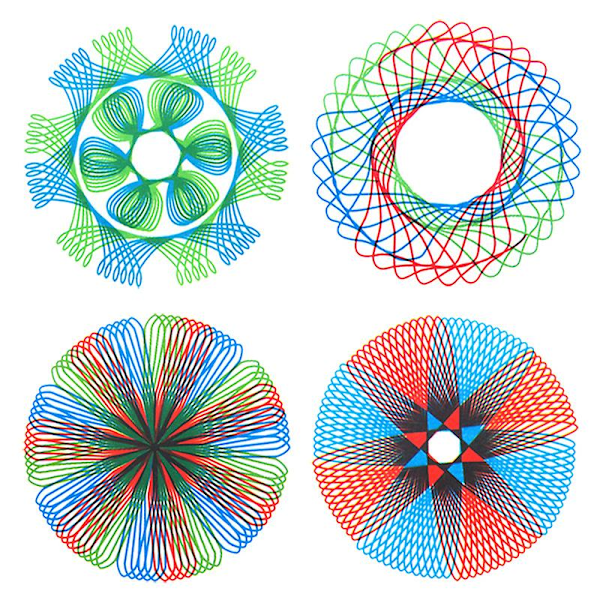 27 osaa Spirograph-piirtotyökalujen sarja, lukitusmekanismilla varustetut hammaspyörät ja pyörät, piirtotarvikkeet, luovat ja opettavaiset mitat lapsille