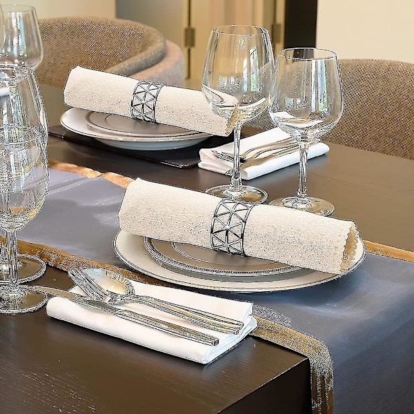 Servietringe, 12 stk. Hule Servietringe Holdere Serviet Ring