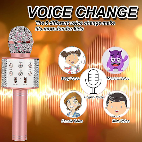 Syntymäpäivälahjat 6-15-vuotiaille tytöille ja pojille, Bluetooth-langaton karaoke-mikrofoni, juhlahälytys teini-ikäisille pojille ja tytöille, lelut 4-12-vuotiaille