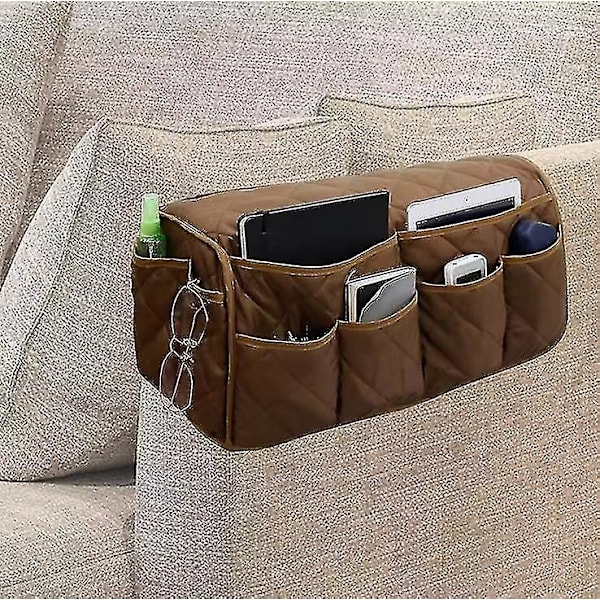 Förvaringsorganisatör för soffa armstöd, TV-fjärrkontrollhållare soffa