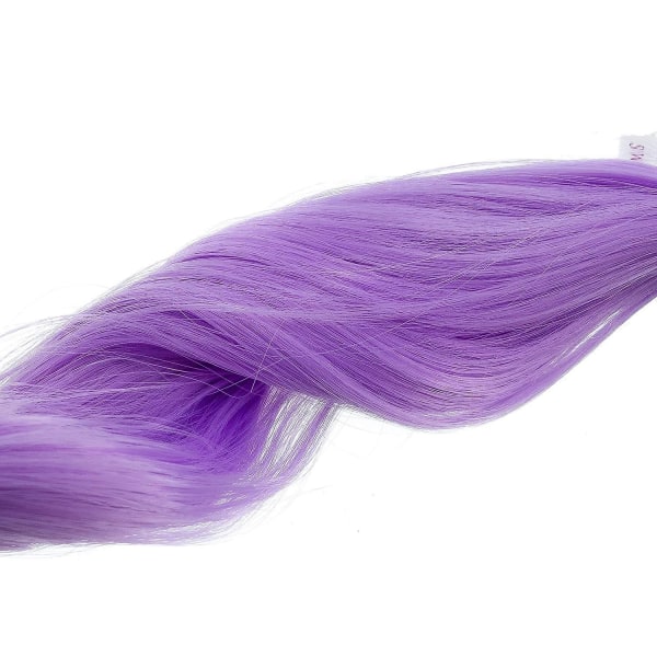 12 st Curly Wavy One Color Party Highlights Clip On In Hair Extensions Färgat hår Streak Syntetiska hårstycken (lila lila)