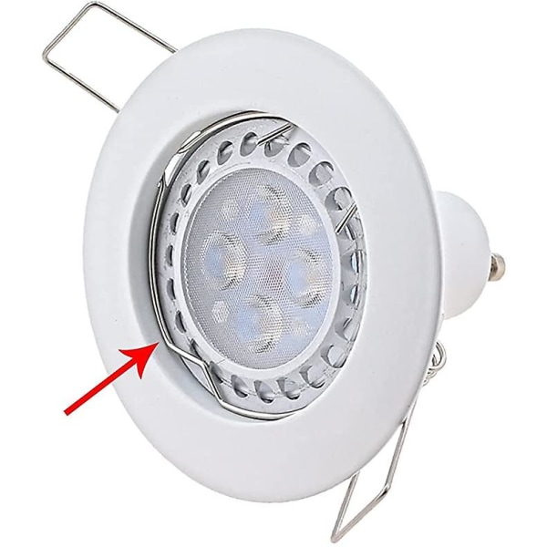 36 delar lamphållarringar för GU10 MR16 Spotlight 50MM Silver Horn Form Lamphållare Fjäderklämma Lamphållare för LED-ljus eller infälld spotlight