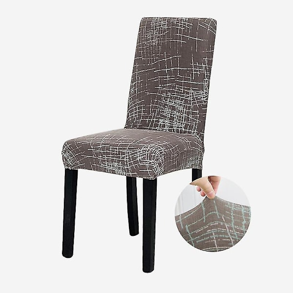 Qian Geometrisk Stolsöverdrag Matsalsstol Elastiskt Stolsöverdrag Spandex Elastiskt Kontorsstolsöverdrag Dammskydd Avtagbart 16st