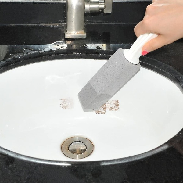 Toalettborste i pimpsten för att rengöra hård toalettskål + 1 stycken Avloppsrengöringsverktyg för att rengöra pool, spis, kakeltoalett
