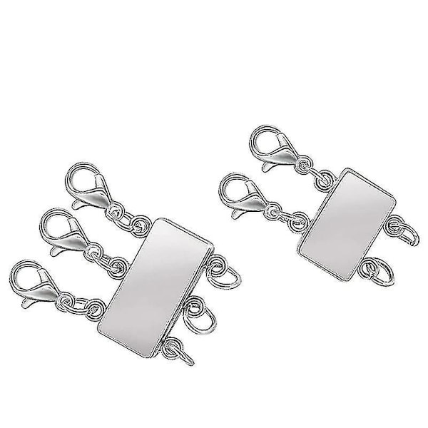 Lagerad Magnetisk Halsbandsspärr Lagerat Halsbandsspärrspänne För Kvinnor (C, Silver)