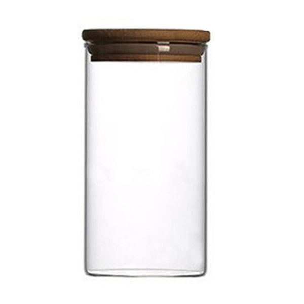 Klart högt glas, lufttäta köksförvaringsburkar med lock för organisation (8,5 x 15 cm)