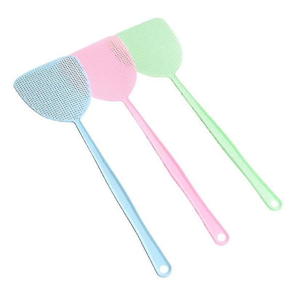 Flugsmällare, 3-pack Plast Manuell Flugsmällare Med Lång Flexibel Handtag