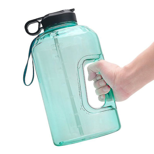 1 Gallons Vattenflaska med Tidsmarkering - 128 Oz Vattenflaska med Sugrör - Gym Vattenflaska med Rem - Stor Vattenflaska - Återanvändbara Vattenflaskor Med