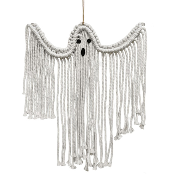Halloween-vävnad Ornament Bomullsrep Handvävd Spöke Hängande Vävnad Väggdekoration Semesterfest Scenlayout Halloween