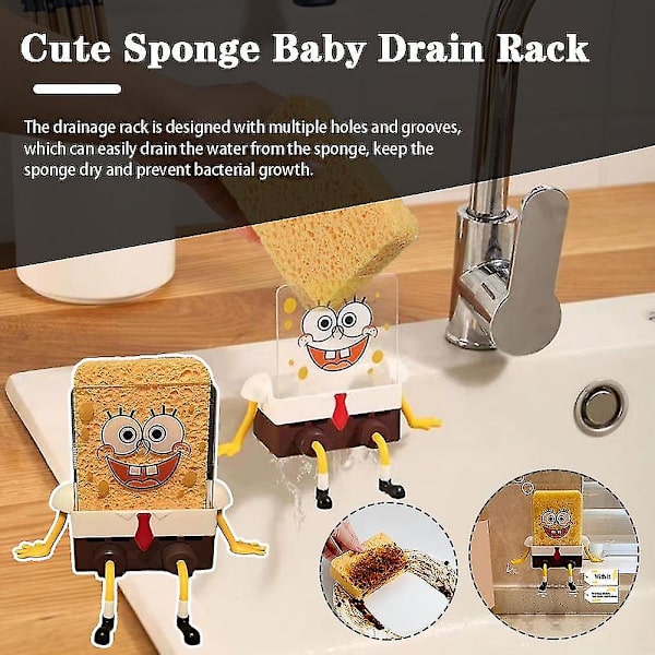 Spongebob Diskställ Cartoon Kreativ Diskställ Är Tillverkad Av Hållbara Och Lättstädade Material För Disktrasa Diskborste Gryta