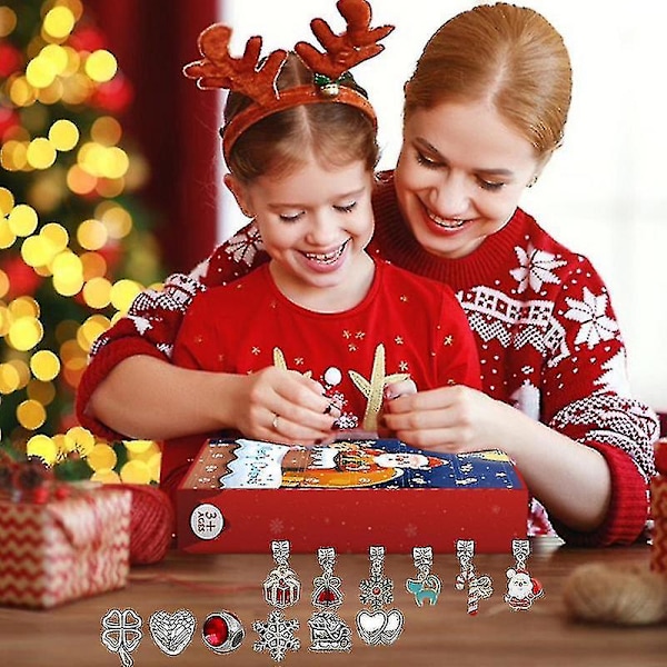 Julekalender Armbånd 24 Dage Adventsarmbånd Sikker Sød Smykkesæt Julekalender Fornem Julegave Legetøj