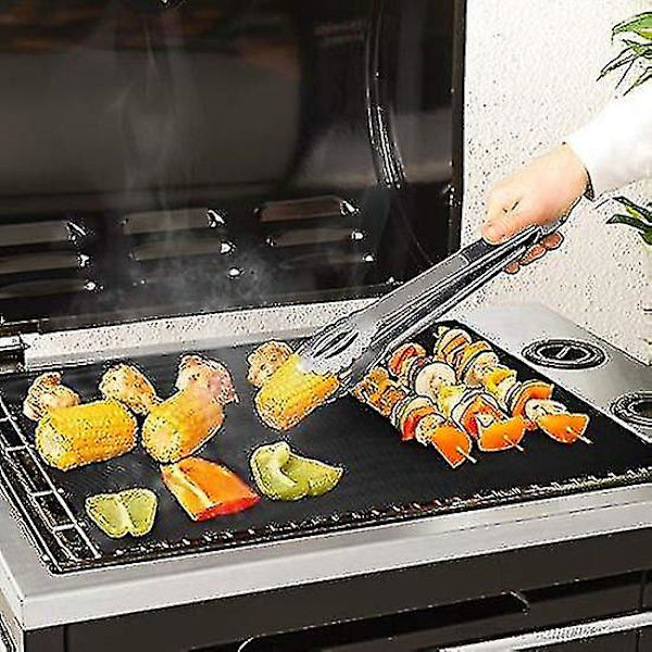 5 kpl Teflon-takapalat BBQ-grillit, uunimatot, tarttuva-palat, uudelleenkäytettävät, pestävät, BBQ-grillit, uuni, tarttumaton laatu, BBQ-paperi Hy