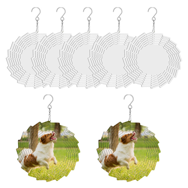 Vindspel 3D Vision Kreativ Dekorativ Blomma Form Värmeöverföring Ornament Heminredning (A, 10 tum)