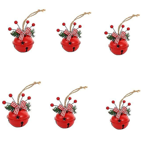 Julkula, 6 stycken 4 cm metallklockor, Jingle Bells Hängande Ornament, Jul Klockor och Klockor