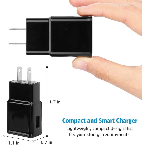 Adaptiv hurtigladingsblokk Usb-veggladerplugg Reiseadapter Android-telefonlader for Samsung Galaxy S21/s20/s10/ S9/s8/s7/s6 Edge/note 10/note