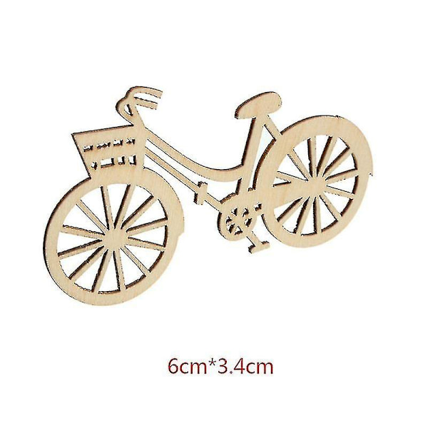 10-pack Träcykel Hålfanér Skivor DIY Handgjorda Dekorationer Teman