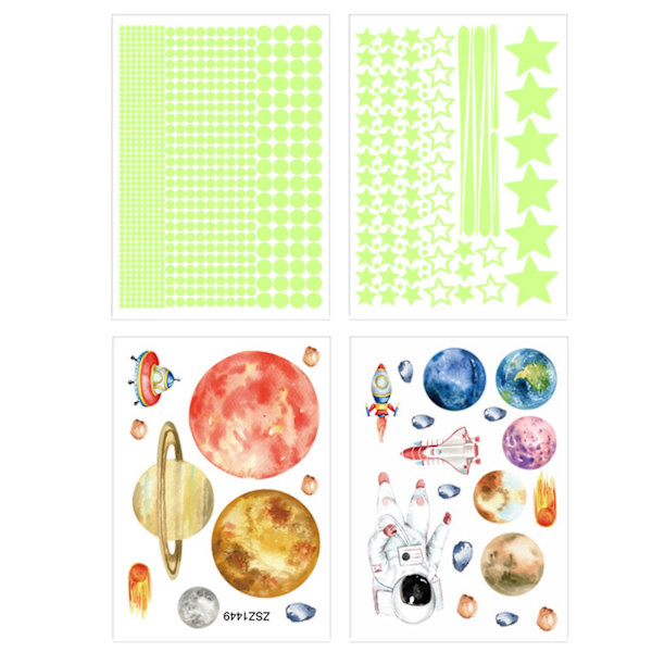 1 Set Lysande Dekaler Ögonfångande Vattentät PVC 3D Stjärnor Glow in The Dark Väggdekaler för Hemmet