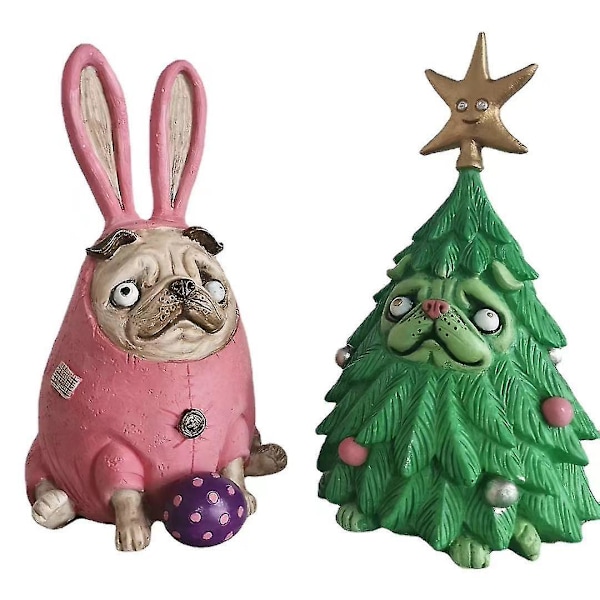 Festivaldyr Statue Harpiks Hund I Juletræ / Kanin Kostume Jul 1stk-pink