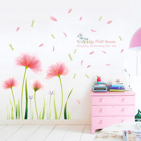 En uppsättning rosor blommor väggdekaler kreativa väggdekaler för vardagsrum sovrum kontor kök