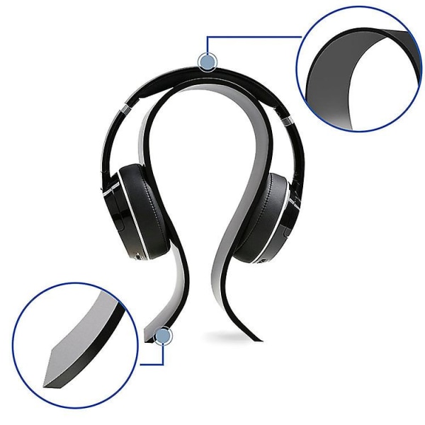 Kuulokejalusta Universal kuulokepidike U-muotoinen kuulokejalusta Moderni akryylikuuloketeline Pelikuulokkeiden pidike/ripustin, erittäin paksu - musta hea
