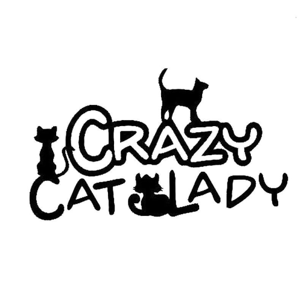 Crazy Cat Lady Söt Katt Väggdekal Bildekal Dekorativt klistermärke, 1 st
