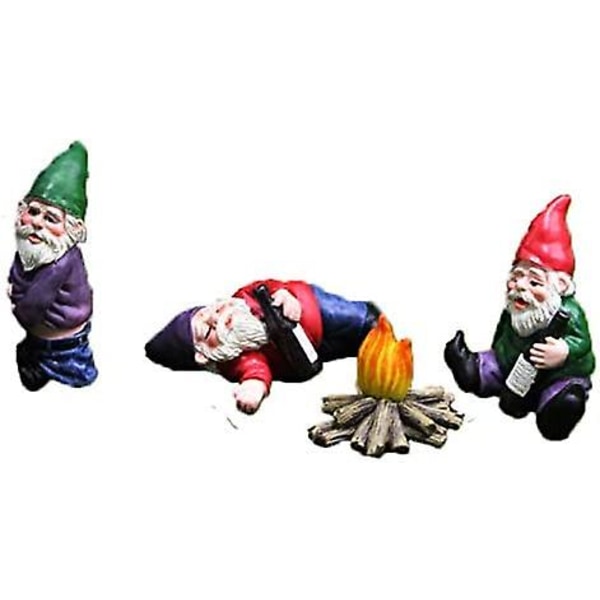 4 st Miniatyrträdgårdstomtar, Miniatyrtomtefigurer Miniatyrfeträdgårdstomtar Tårta Topper Mikrolandskapsdekoration Växtblomkrukor Prydnader